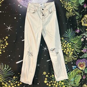 BDG Women's Tan and Cream Ripped Jeans